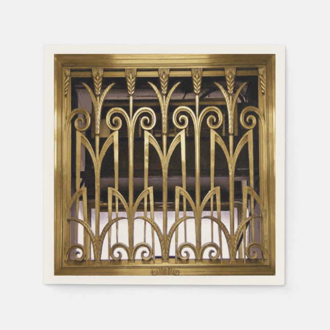 Serviette En Papier Or Art déco (Devant)