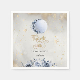 Serviette En Papier Or Céleste Soleil Roses de Lune Étoiles Ciel Noctu