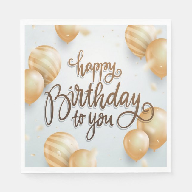Serviette En Papier Or d'anniversaire (Devant)