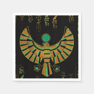 Serviette En Papier Or de faucon de Horus d'Egyptien et cristal de