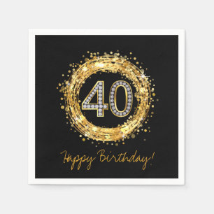 Serviette En Papier Or des confettis   de Bling de parties