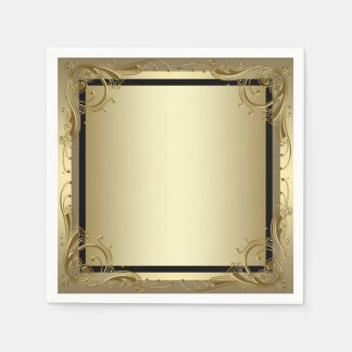 Serviette En Papier Or Élégant