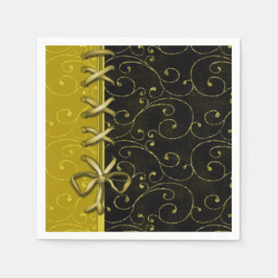 Serviette En Papier Or élégant et serviettes de ruban lacées par no