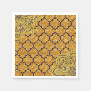 Serviette En Papier Or Élégant Royal Indien Mariage Violet