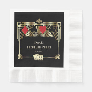 Serviette En Papier Or Fête de Bachelor Royale au Casino Gold Vegas