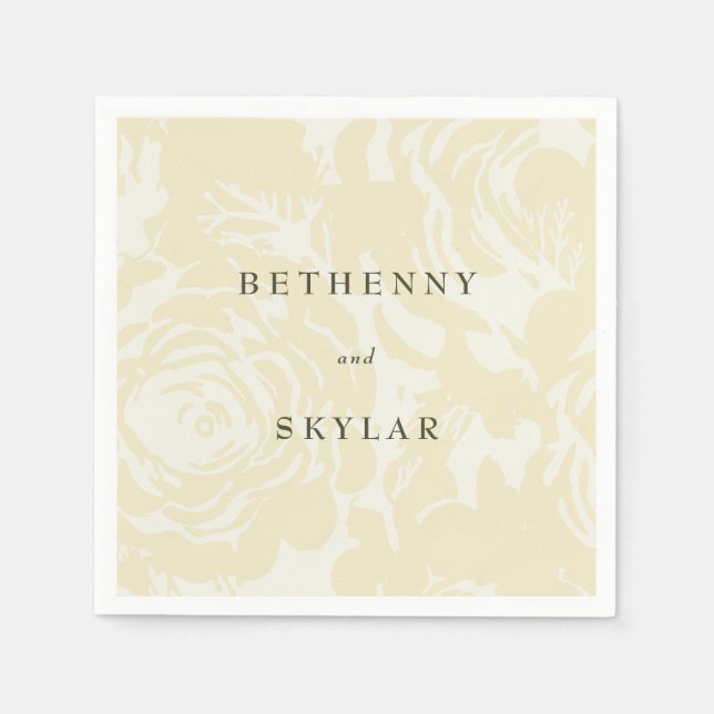 Serviette En Papier Or fleurit (Devant)