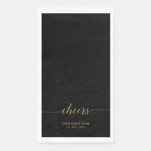Serviette En Papier Or Lettre élégante et stylée pour l'événement Ch
