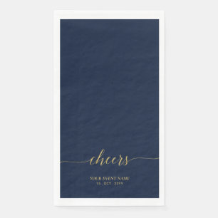 Serviette En Papier Or   Lettre élégante et stylée pour l'événement Ch