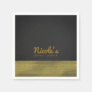 Serviette En Papier Or Mat Orné Moderne Glamour Paillettes Chic Élégan