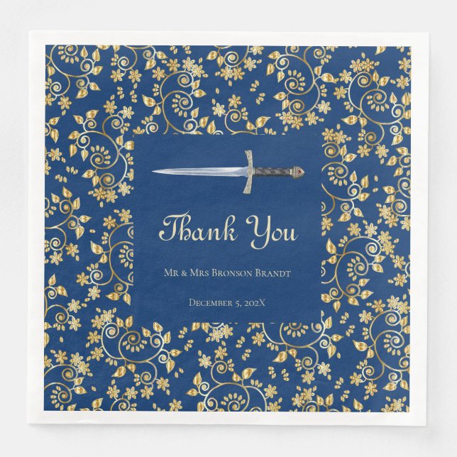 Serviette En Papier Or médiéval (Devant)