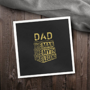 Serviette En Papier Or Nom Personnalisé L'Homme Le Mythe La Légende