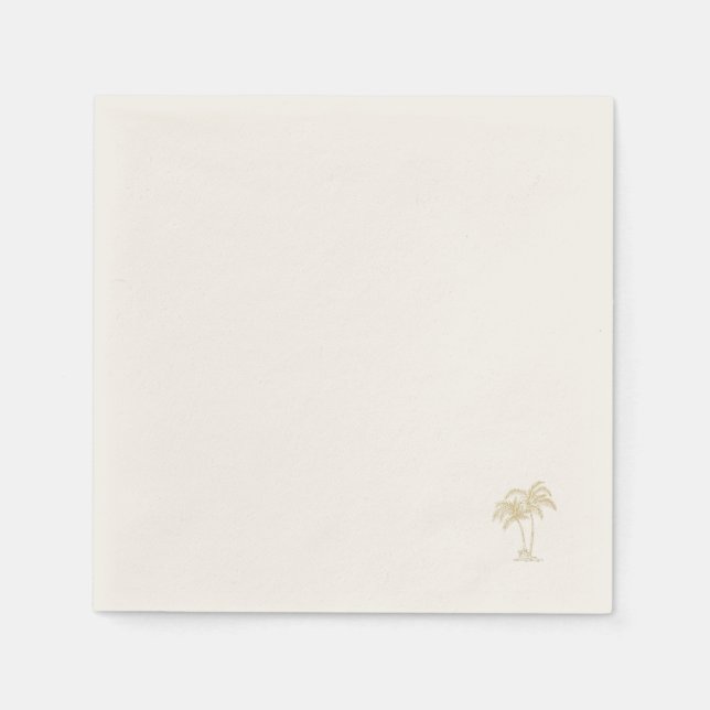 Serviette En Papier Or Palmier Écru II (Devant)