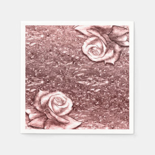 Serviette En Papier Or Rose Liquide Chrome Métallisé Élégant Glamour S