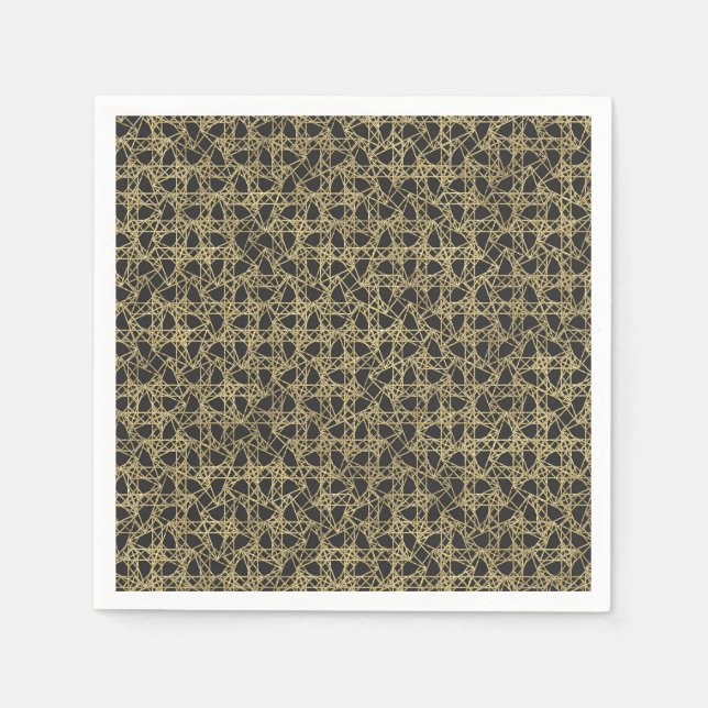 Serviette En Papier Or Scratch Doré Moderne Élégance Glamour Soirée (Devant)