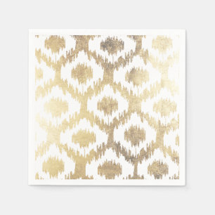 Serviette En Papier Or tiré par la main blanc moderne de faux de moti