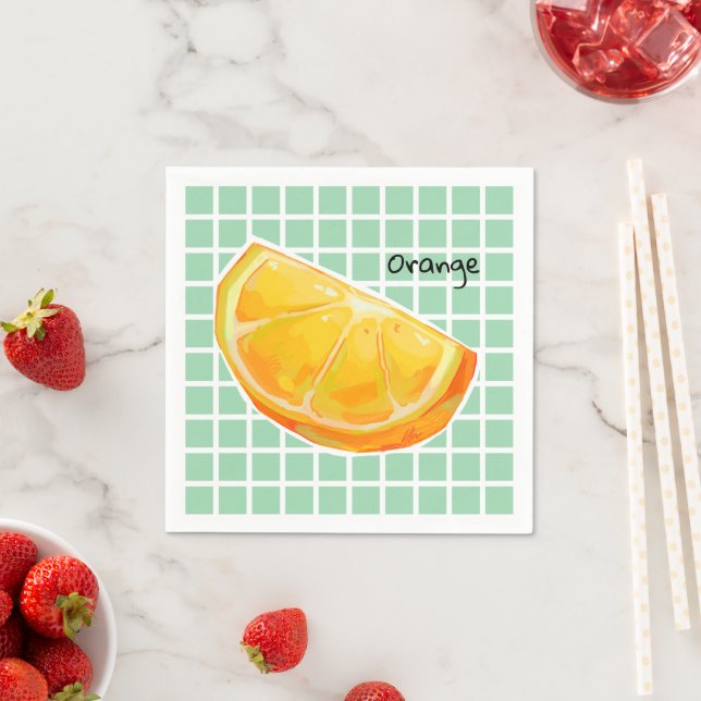 Serviette En Papier Orange (En situation)