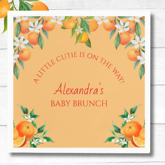 Serviette En Papier Orange A Little Cutie Citrus Baby Brunch
