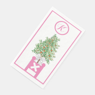 Serviette En Papier Orange arbre Topiary Chinoiserie Papier Serviette