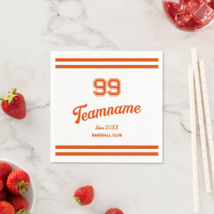Serviette En Papier Orange Baseball Custom Player Numéro et nom de l'é