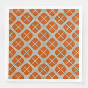 Serviette En Papier Orange, Beige, Taupe Motif Moderne Du Milieu Du Si