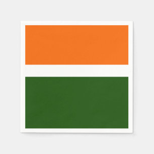 Serviette En Papier Orange Blanc Vert Plat Couleur Bloc Design