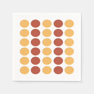 Serviette En Papier Orange Brown Polka Dot Motif Anniversaire