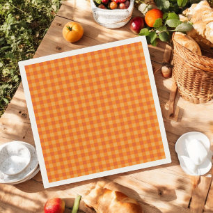 Serviette En Papier Orange Buffalo Plaid Holiday