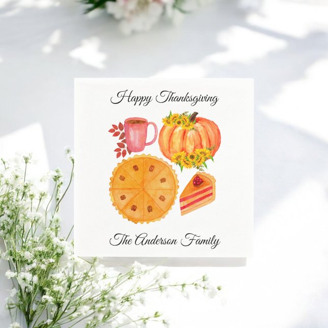 Serviette En Papier Orange Citrouille Thanksgiving Friendsgiving Dîner (Créateur téléchargé)