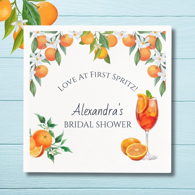 Serviette En Papier Orange Citrus Love au First Spritz Fête des mariée (Créateur téléchargé)