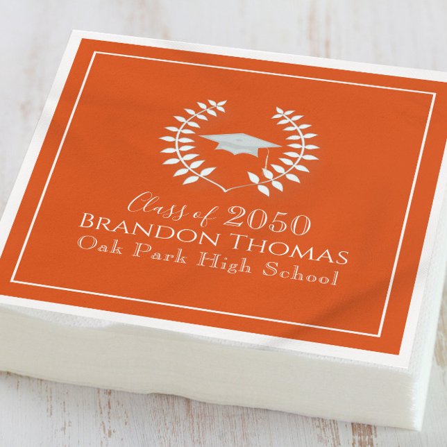 Serviette En Papier Orange Classic Party Custom (Créateur téléchargé)