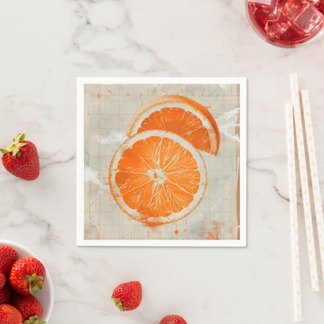 Serviette En Papier Orange de la vieille école (En situation)