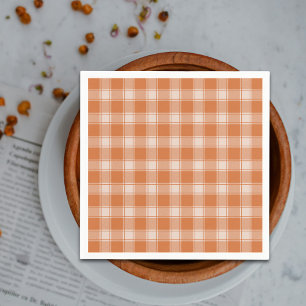 Serviette En Papier Orange En vichy Automne