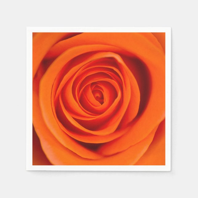 Serviette En Papier Orange fleur rose Cocktail papier serviette (Devant)