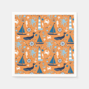 Serviette En Papier Orange marine