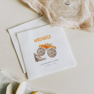 Serviette En Papier Orange Monster Trucks Anniversaire
