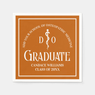 Serviette En Papier Orange Ostéopathic Médicale School Graduation Part