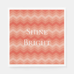 Serviette En Papier Orange Peach Chevron