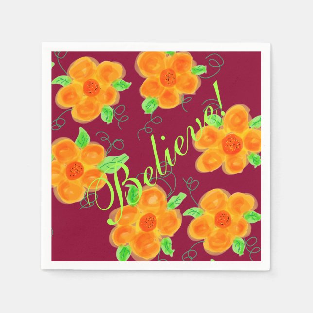 Serviette En Papier Orange Plum Et Lime (Devant)