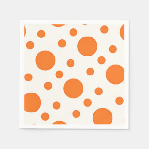 Serviette En Papier Orange Polka Dot Retro Design Papier Nakin