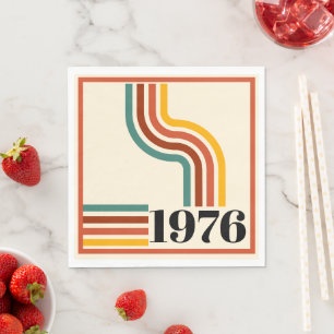 Serviette En Papier Orange Poster vintage rétro en bande 1976