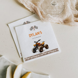 Serviette En Papier Orange Quad Bike Invitation Anniversaire