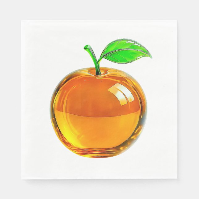 Serviette En Papier orange raffinée stylisée  (Devant)