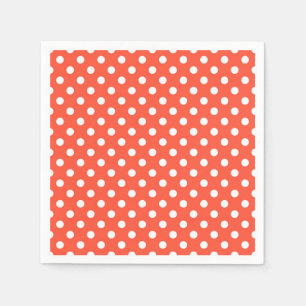 Serviette En Papier Orange, Rouge, point de polka en terre cuite