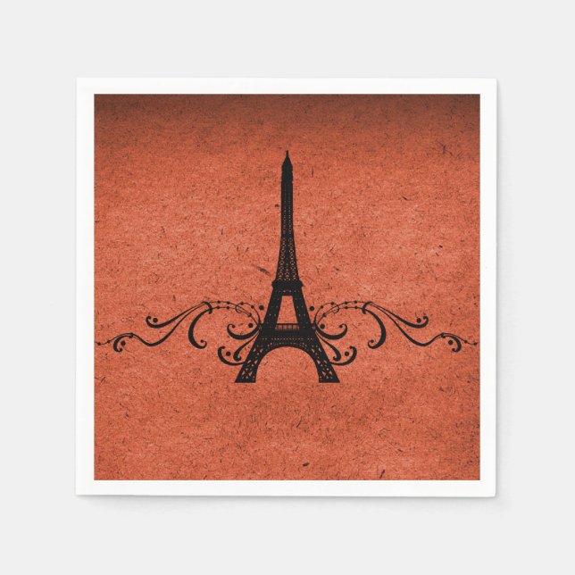 Serviette En Papier Orange Vintage (Devant)