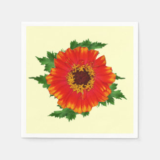 Serviette En Papier Orange Zinnia