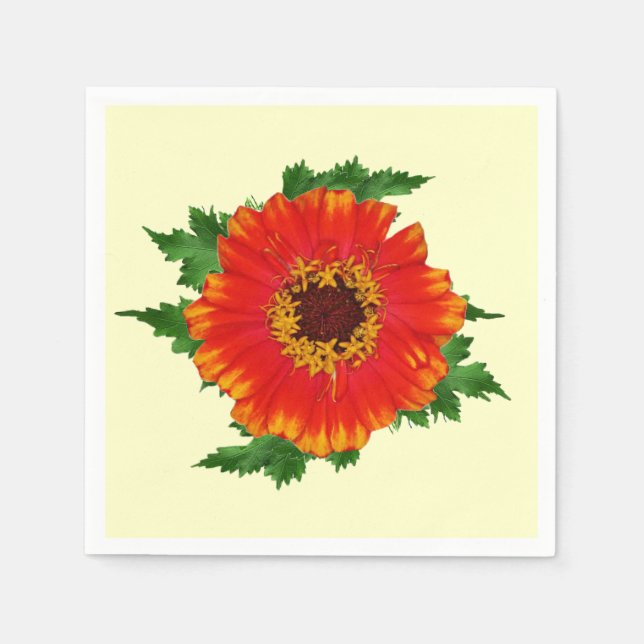 Serviette En Papier Orange Zinnia (Devant)