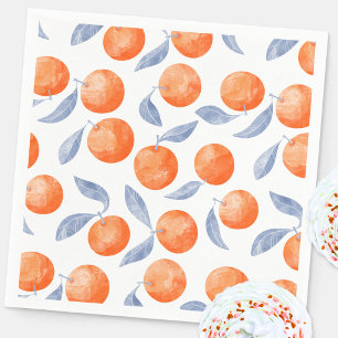 Serviette En Papier Oranges Citron Méditerranéen Aquarelle 