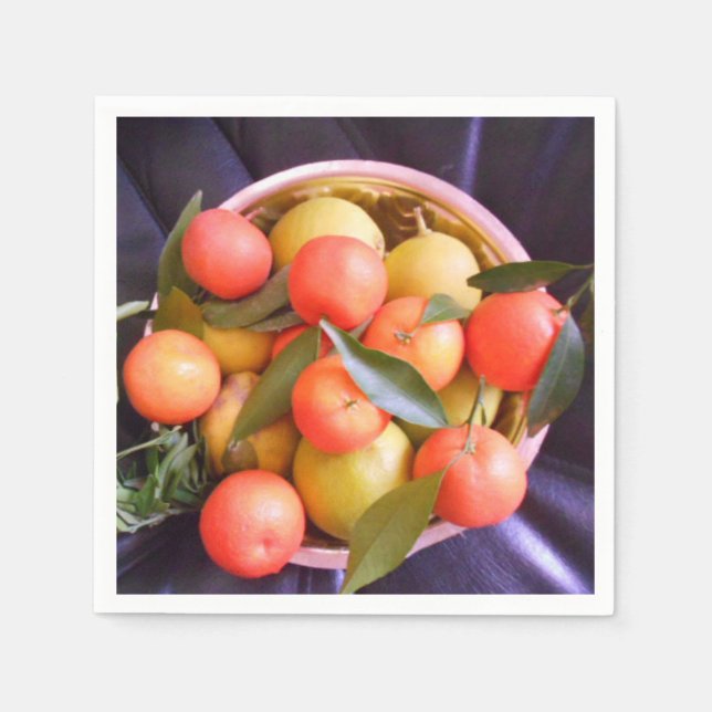 Serviette En Papier Oranges de bol de fruits photo originale (Devant)