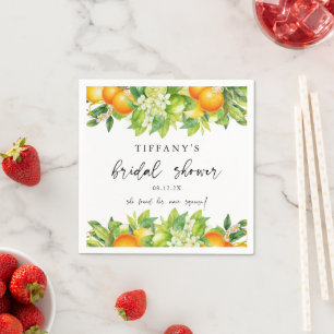 Serviette En Papier Oranges estivales modernes Fête des mariées Citrus