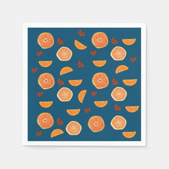 Serviette En Papier Oranges et cannelle (Devant)